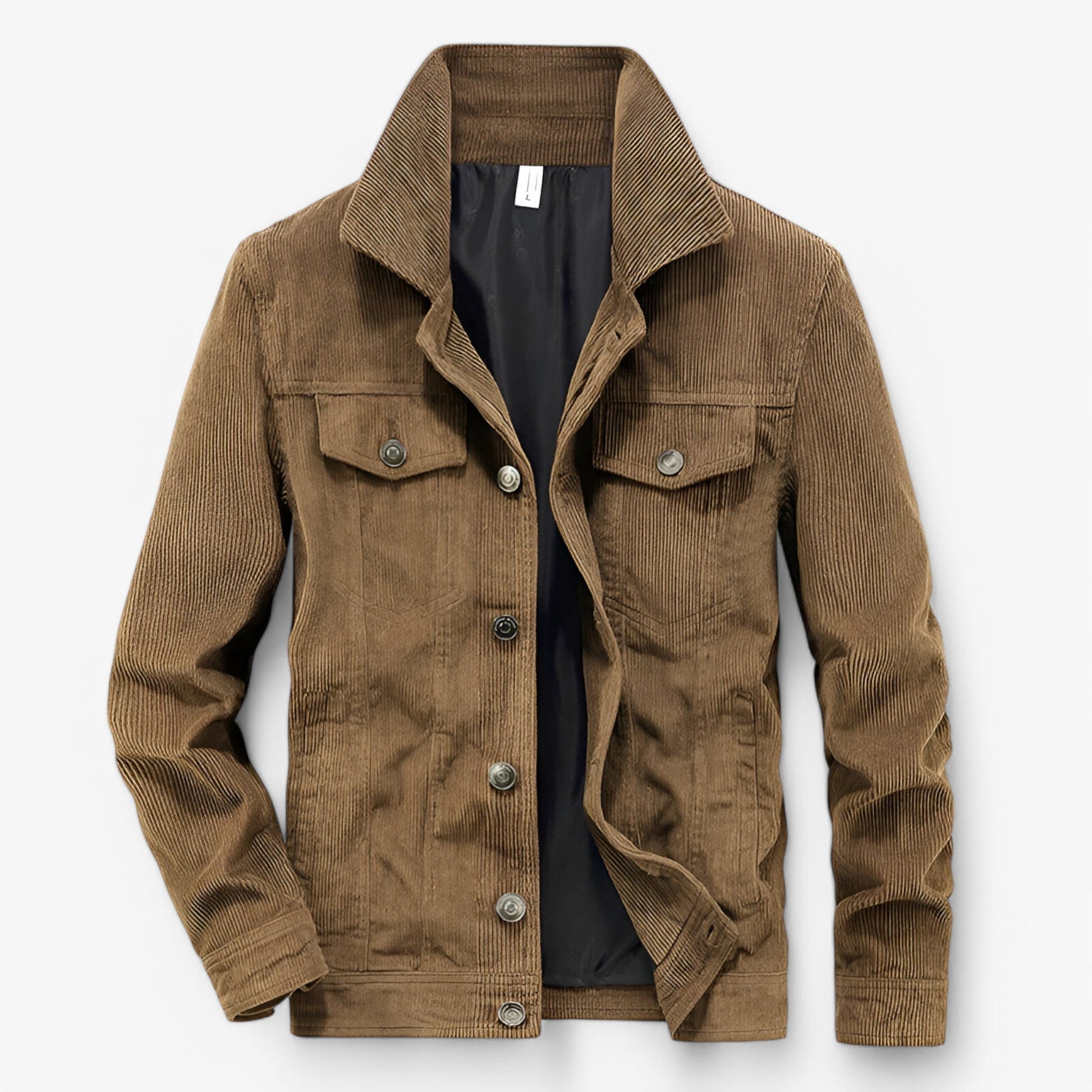 Giacca Uomo Vintage in Velluto a Costine - Khaki - abbigliamento primavera costine giacca giacca autunno giacca elegante giacca must-have giacca uomo giubbotti da uomo guardaroba versatile look formale stile classico stile pratico tessuto di qualità uomo velluto velluto a costine vintage - Concept Palermo