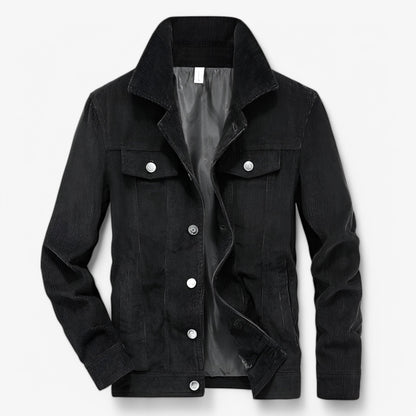 Giacca Uomo Vintage in Velluto a Costine - Nero - abbigliamento primavera costine giacca giacca autunno giacca elegante giacca must-have giacca uomo giubbotti da uomo guardaroba versatile look formale stile classico stile pratico tessuto di qualità uomo velluto velluto a costine vintage - Concept Palermo