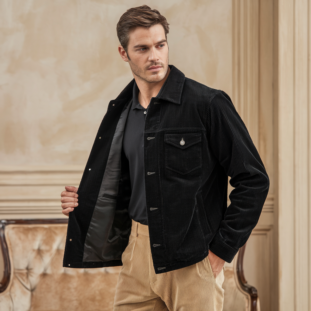 Giacca Uomo Vintage in Velluto a Costine - - abbigliamento primavera costine giacca giacca autunno giacca elegante giacca must-have giacca uomo giubbotti da uomo guardaroba versatile look formale stile classico stile pratico tessuto di qualità uomo velluto velluto a costine vintage - Concept Palermo