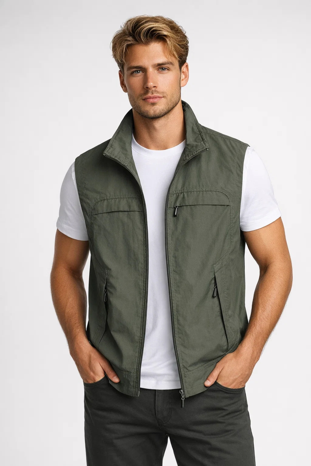 Men's Lightweight & Breathable Vest with Functional Zip Pockets