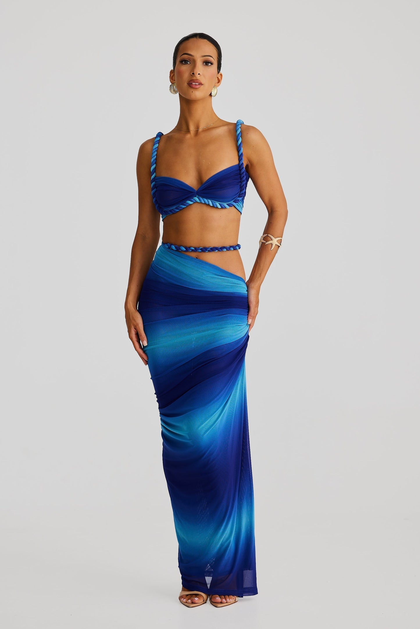 Sable - Ruched Backless Maxi Two Piece Set