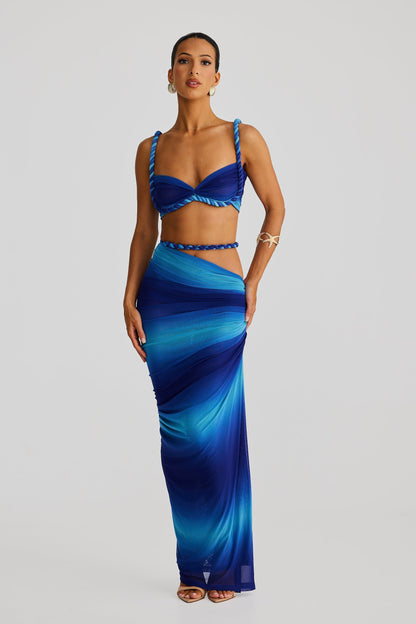 Sable - Ruched Backless Maxi Two Piece Set