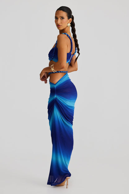 Sable - Ruched Backless Maxi Two Piece Set
