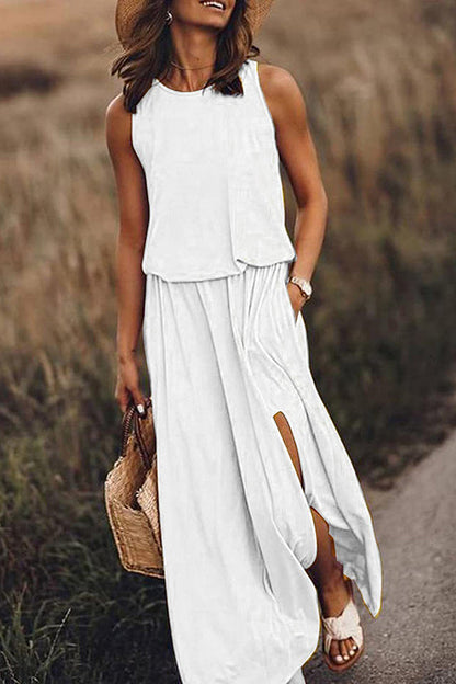 Giselle Maxi Dress | Loose Fit, Cotton Blend, Sleeveless Long Dress for Women 8