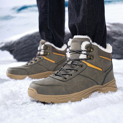 Angelo Bottes d’Hiver Homme – Doublure Fausse Fourrure Chaude & Semelle Antidérapante