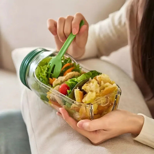 Glas-Salatbehälter mit Deckel – Frische Zutaten, kein matschiger Salat Zorenza