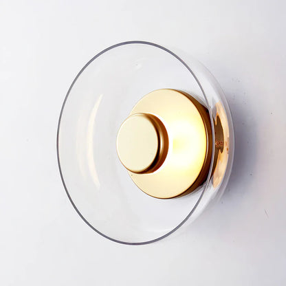 LuxRoyale Nordic Simple Round Gold-Toned Wall Light Circular LED Sconce