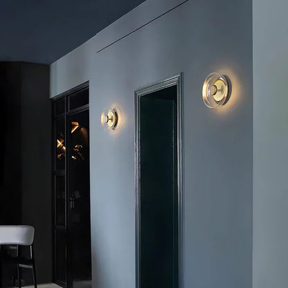 LuxRoyale Nordic Simple Round Gold-Toned Wall Light Circular LED Sconce