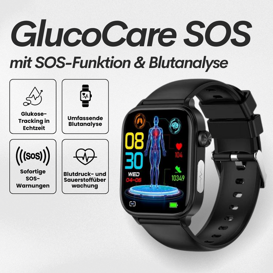 GlucoCare SOS | Smartwatch met Vital Signs Tracking