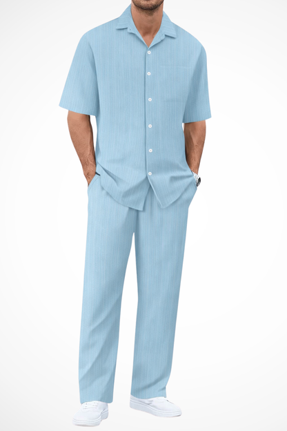 Men’s Textured Two Piece Set Smart Casual Fit