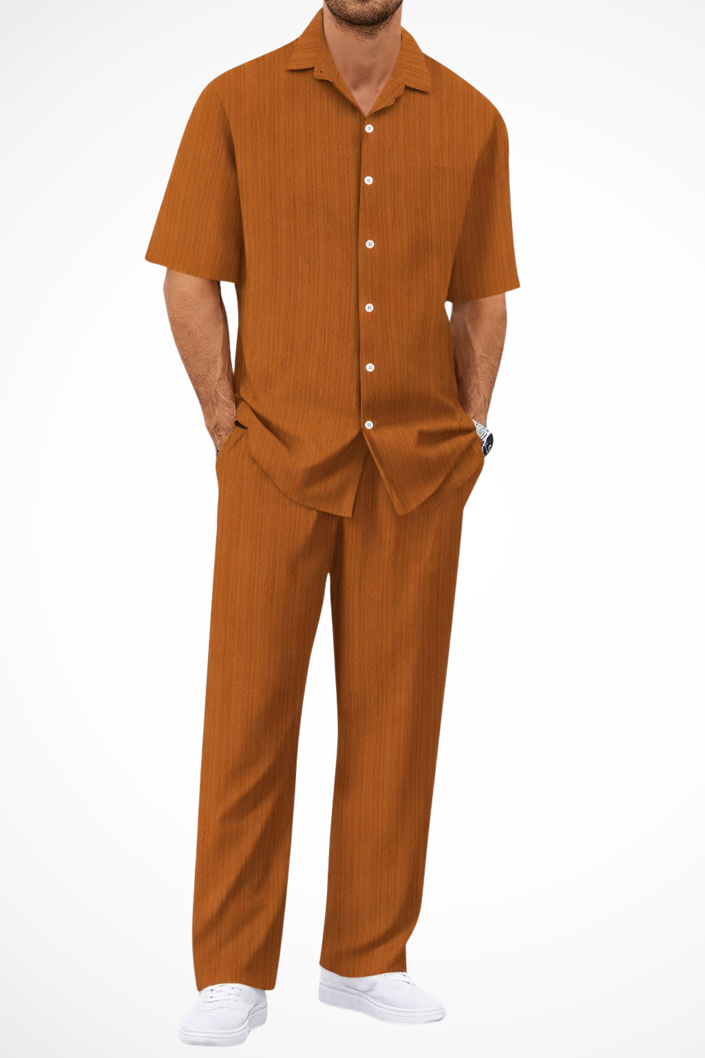 Men’s Textured Two Piece Set Smart Casual Fit