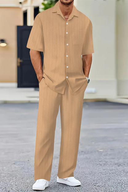 Men’s Textured Two Piece Set Smart Casual Fit