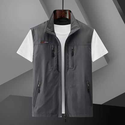 Gilet multitasche da viaggio da uomo – Abbigliamento estivo leggero per attività all'aperto