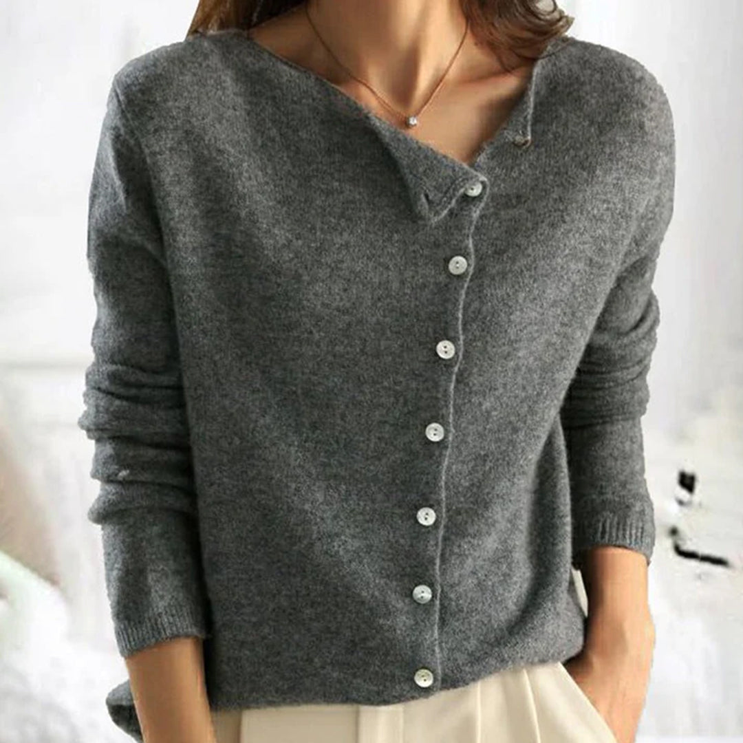 Clara | Women's Lightweight Stretch Sweater with Buttons | Lunarafi