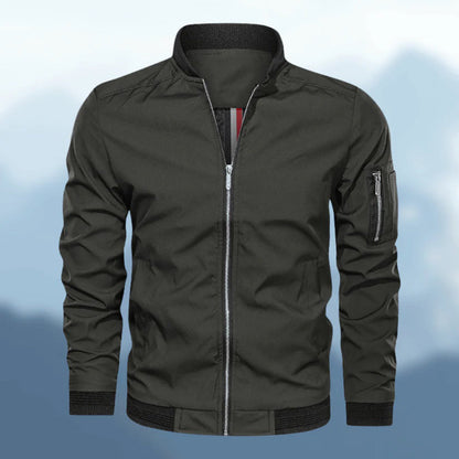 Gray | Trendy slim fit Bomber jacket dla mężczyzn