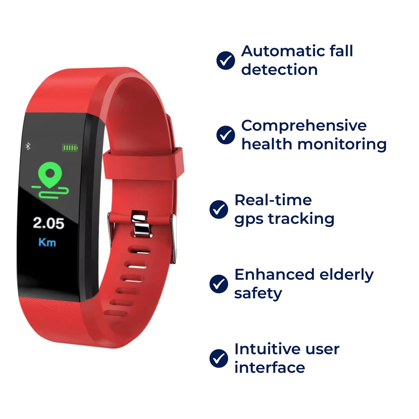 Fitness-Armband mit Sturzerkennung für Senioren Zorenza