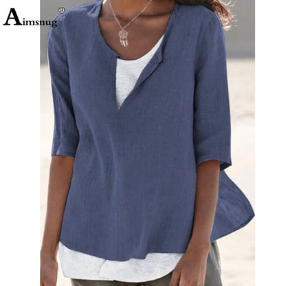 VeeTee™: V-hals Shirt Voor Dames