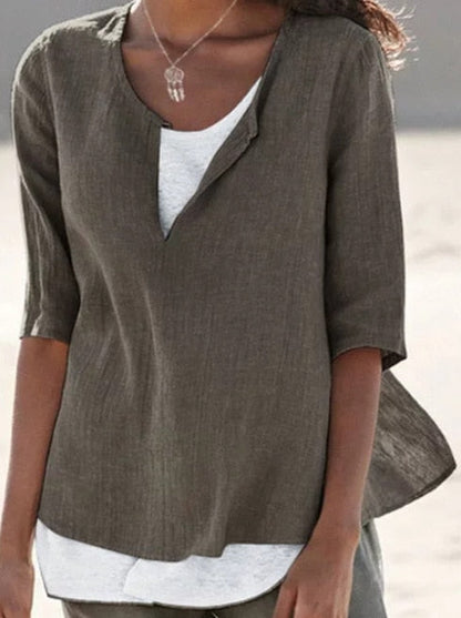 VeeTee™: V-hals Shirt Voor Dames
