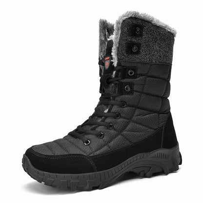 Hexton Men's Winter Boots by JesseVance  Co. NYC: Waterproof High-Top Plush Lined Snow Boots with Superior Grip for Winter Hikes  Slippery Black Ice