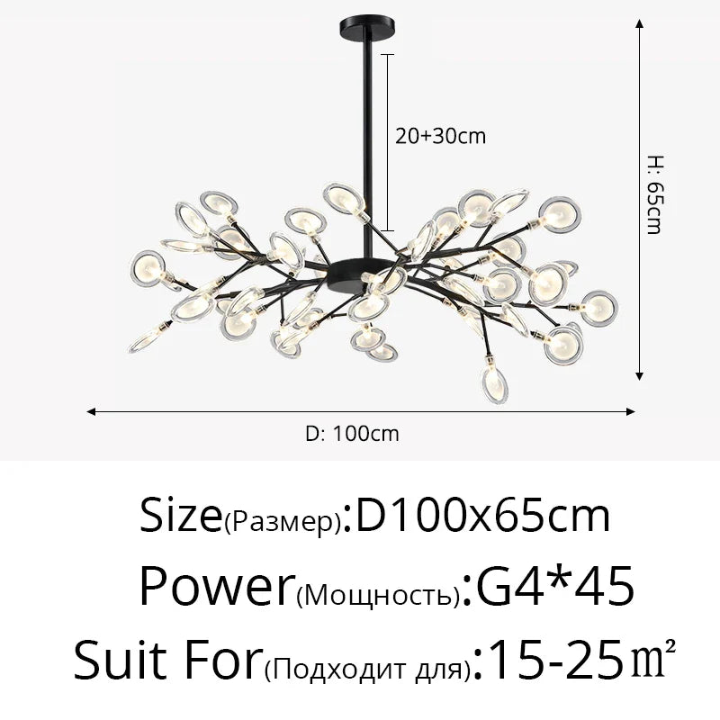 Modern Nordic gorgeous LED chandelier ceiling lamp for living room bedroom golden 54-head G9 bulb indoor luxury home decoration
