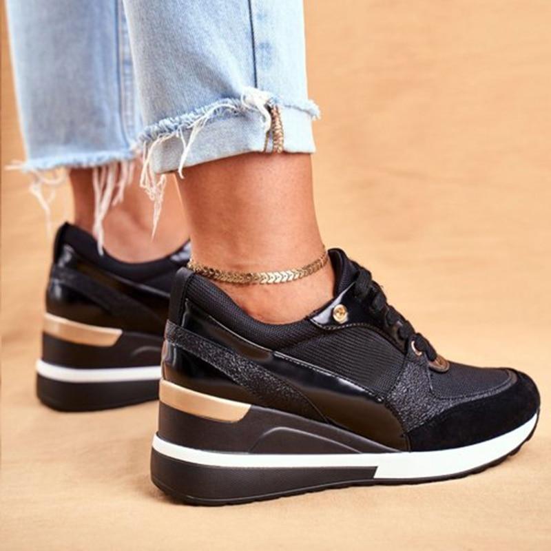 Elowen - Stijlvolle Sneakers met Hoge Zool en Veters