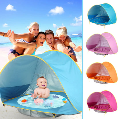 Kinder-Strandzelt Wasserdicht Pop-up UV-Schutz mit Pool