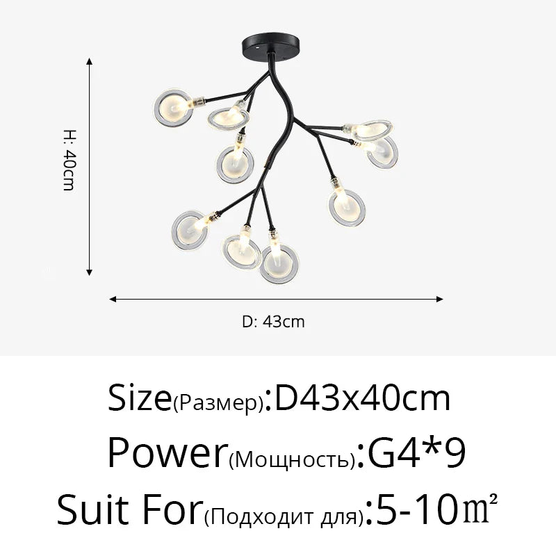 Modern Nordic gorgeous LED chandelier ceiling lamp for living room bedroom golden 54-head G9 bulb indoor luxury home decoration