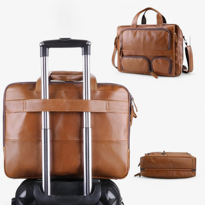 Luxe e spaziosa - borsa per laptop in pelle per lavoro e viaggi Oro Uomo - - Bags borsa laptop lavoro luxe luxe spaziosa mens bag pelle Shoulder Bags spaziosa - Concept Palermo