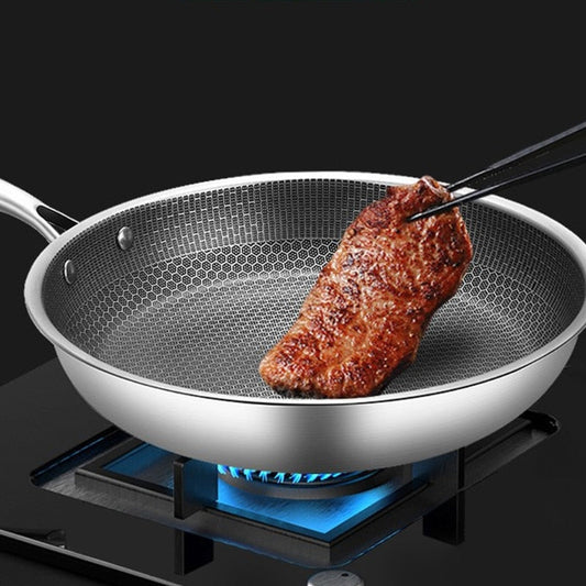 KitchenMaster - Poêle à frire antiadhésive en acier inoxydable KitchenMaster