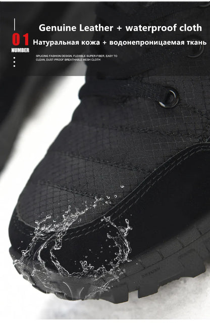 Hexton Men's Winter Boots by JesseVance  Co. NYC: Waterproof High-Top Plush Lined Snow Boots with Superior Grip for Winter Hikes  Slippery Black Ice