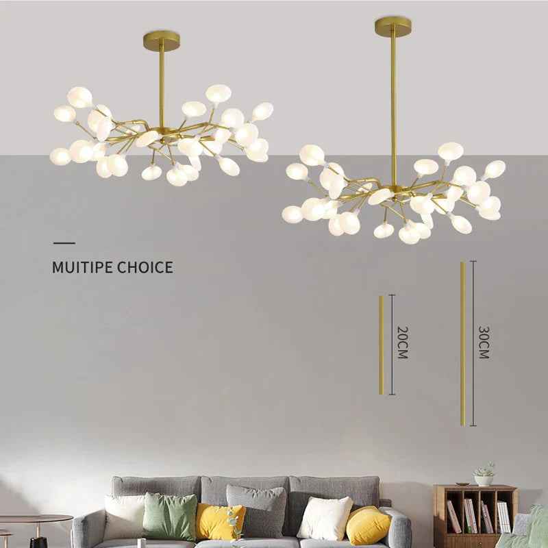 Modern Nordic gorgeous LED chandelier ceiling lamp for living room bedroom golden 54-head G9 bulb indoor luxury home decoration