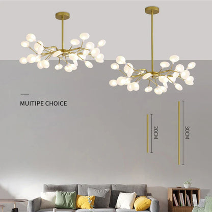 Modern Nordic gorgeous LED chandelier ceiling lamp for living room bedroom golden 54-head G9 bulb indoor luxury home decoration