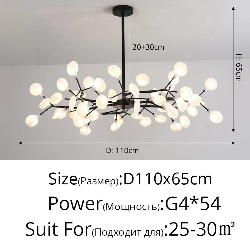 Modern Nordic gorgeous LED chandelier ceiling lamp for living room bedroom golden 54-head G9 bulb indoor luxury home decoration