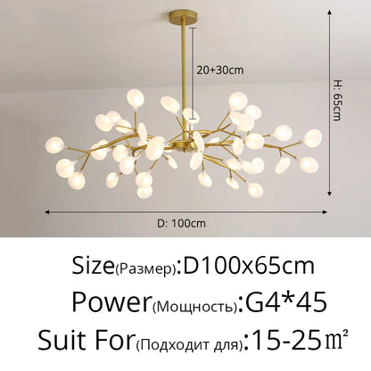 Modern Nordic gorgeous LED chandelier ceiling lamp for living room bedroom golden 54-head G9 bulb indoor luxury home decoration
