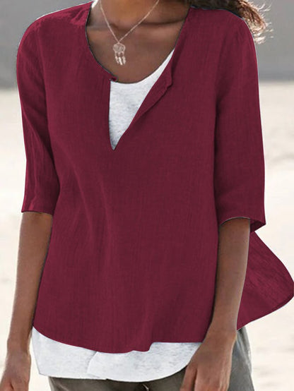 VeeTee™: V-hals Shirt Voor Dames