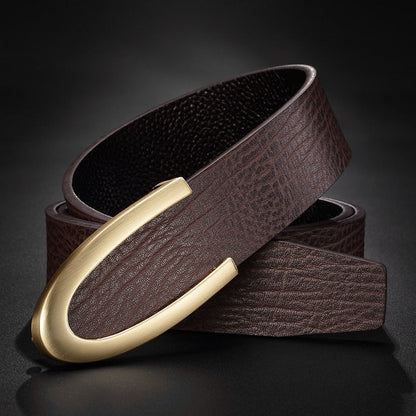 Noble Men's Genuine Cowhide Leather Belt