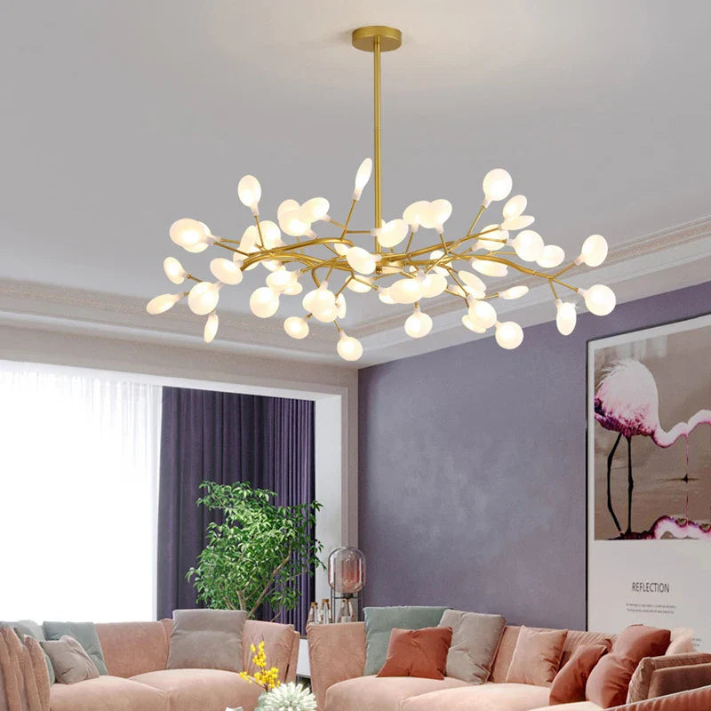 Modern Nordic gorgeous LED chandelier ceiling lamp for living room bedroom golden 54-head G9 bulb indoor luxury home decoration