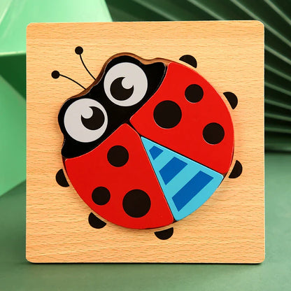 Houten 3D Puzzelset – 5 stuks