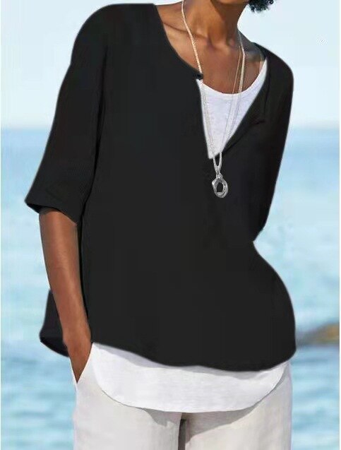 VeeTee™: V-hals Shirt Voor Dames