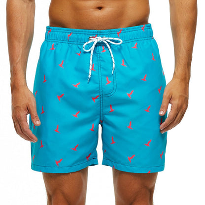 Hurtigtørrende badeshorts til mænd med farverige sommerprint