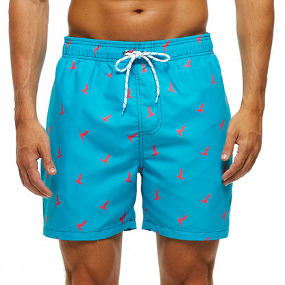 Short de bain homme imprimé avec ceinture à nouer