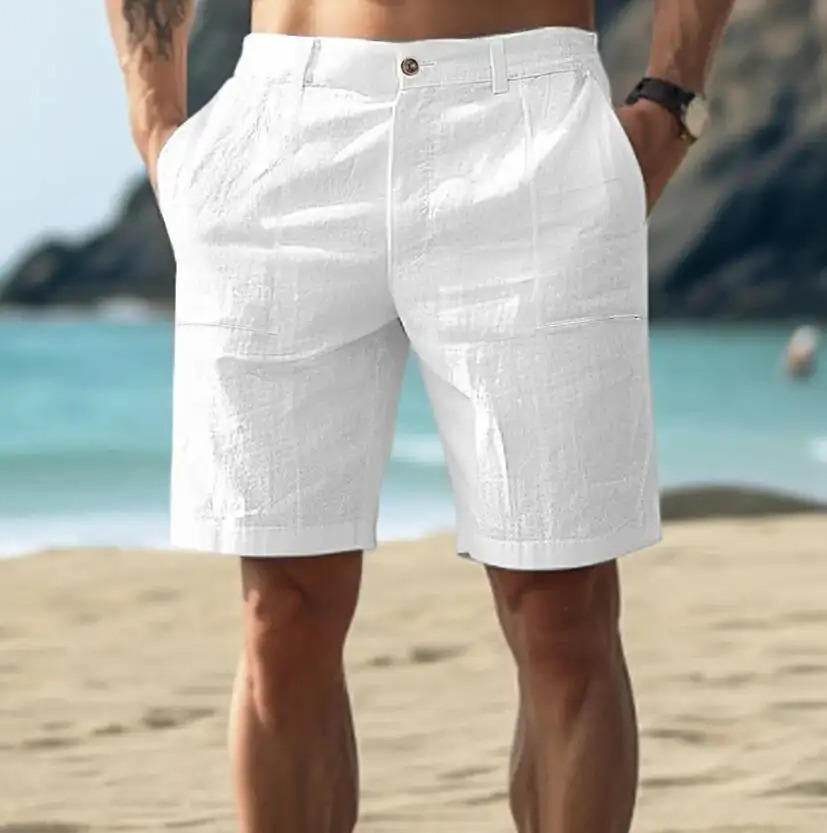 Afslappede Herre Sommer Shorts i Hør