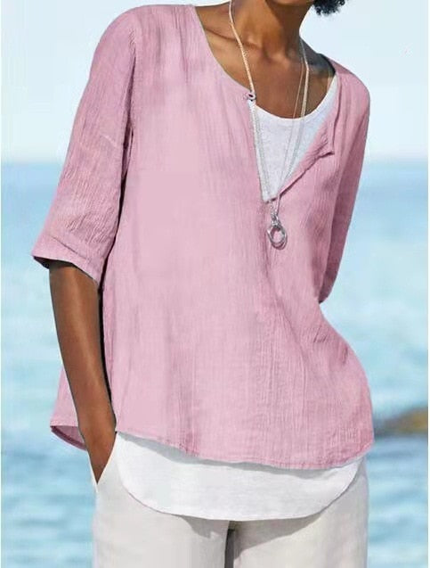 VeeTee™: V-hals Shirt Voor Dames
