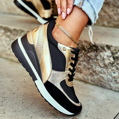 Elowen - Stijlvolle Sneakers met Hoge Zool en Veters