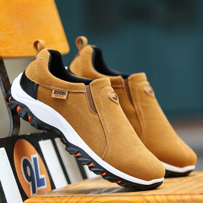Slip-On Trainers Suede Rubber Sole Casual Shoes Spring