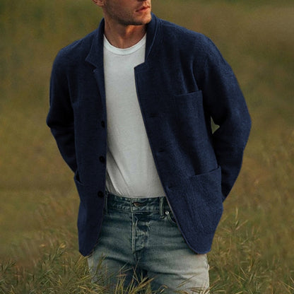 Men’s Wool Button Cardigan – Soft Tailored Knitwear for Smart Casual Layering
