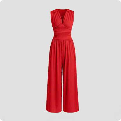 Damen ärmelloser Jumpsuit tailliert Freizeit Elegant Sommer