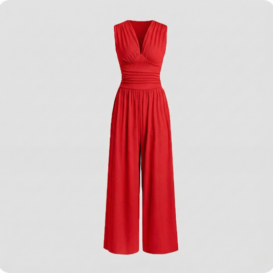 Damen ärmelloser Jumpsuit tailliert Freizeit Elegant Sommer