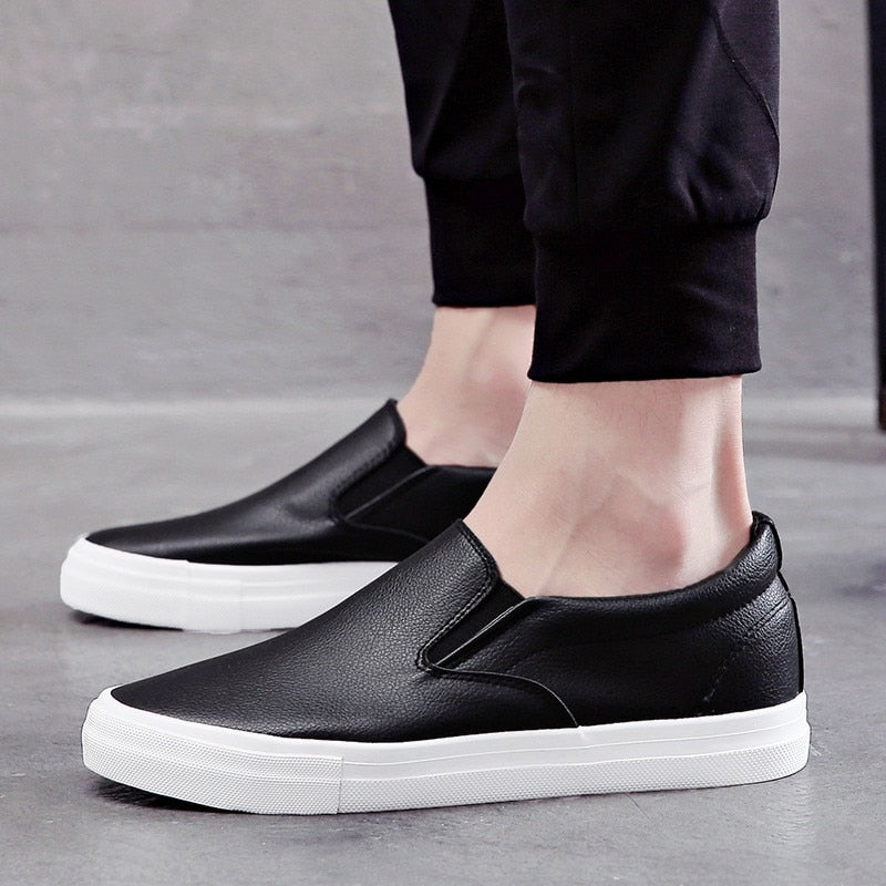Męskie slip-on skórzane sneakersy – Jonas