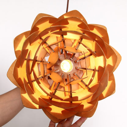 Handmade Wooden Pinecone Pendant Light – Dimmable LED